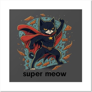 Super meow Posters and Art